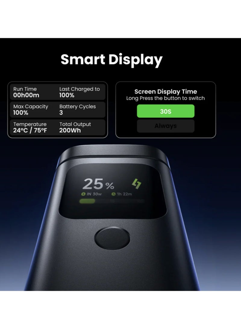 شارج بنك الطاقة SHARGE StandMag بسعة 15000 مللي أمبير في الساعة، شحن سريع بقوة 100 واط عبر منفذ USB-C PD، شحن لاسلكي مغناطيسي بمعيار Qi2، شاشة ذكية وحامل قابل للتعديل، لون أسود - Image 5